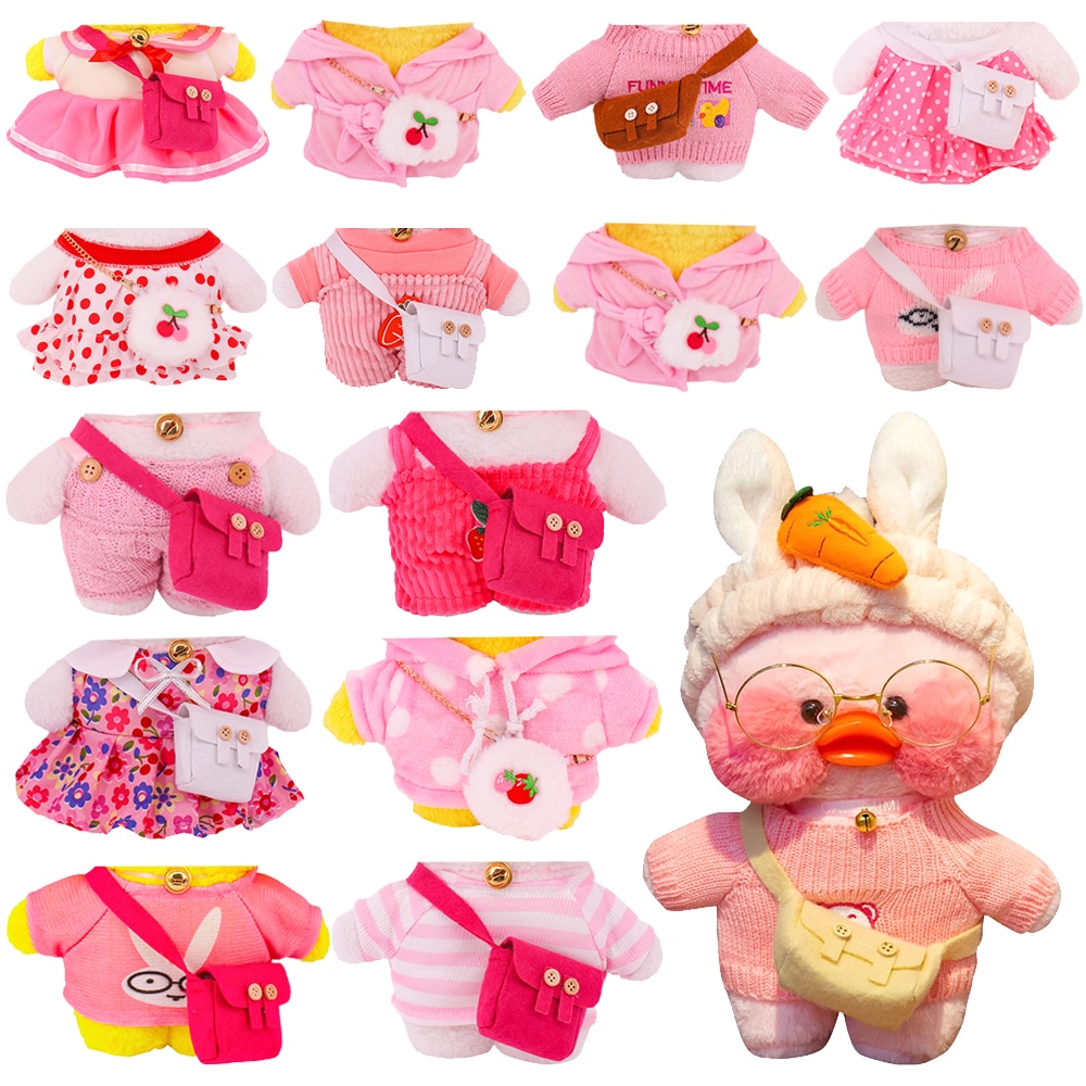 2 Pieces Duck Lalafanfan Doll Clothes Bag Kawaii Plush Bear Sweater Hoodie Stuffed Toy For 30cm - Lalafanfan Shop