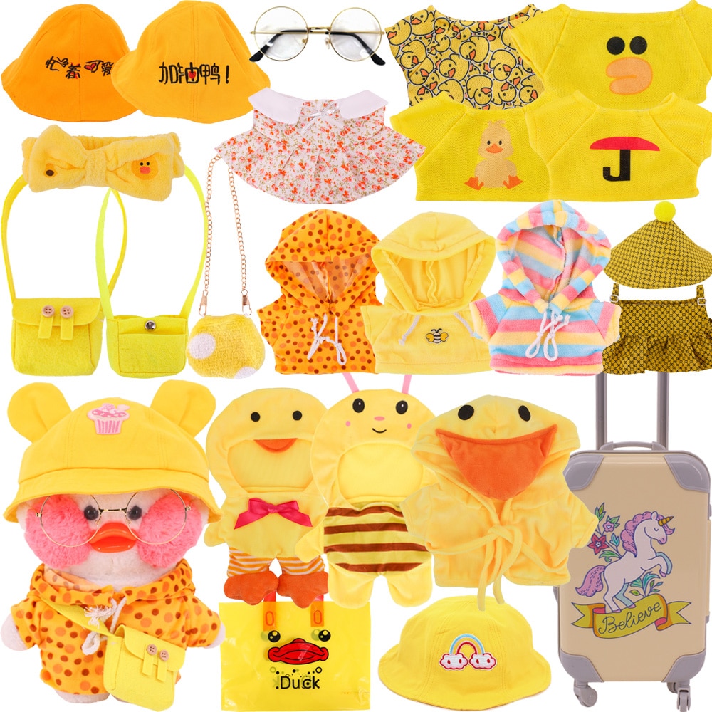 30Cm Stuffed Animal Clothes Yellow Series Clothes For Lalafanfan Accessories Stuffed Duck Dolls Sweaters Plush Toys - Lalafanfan Shop