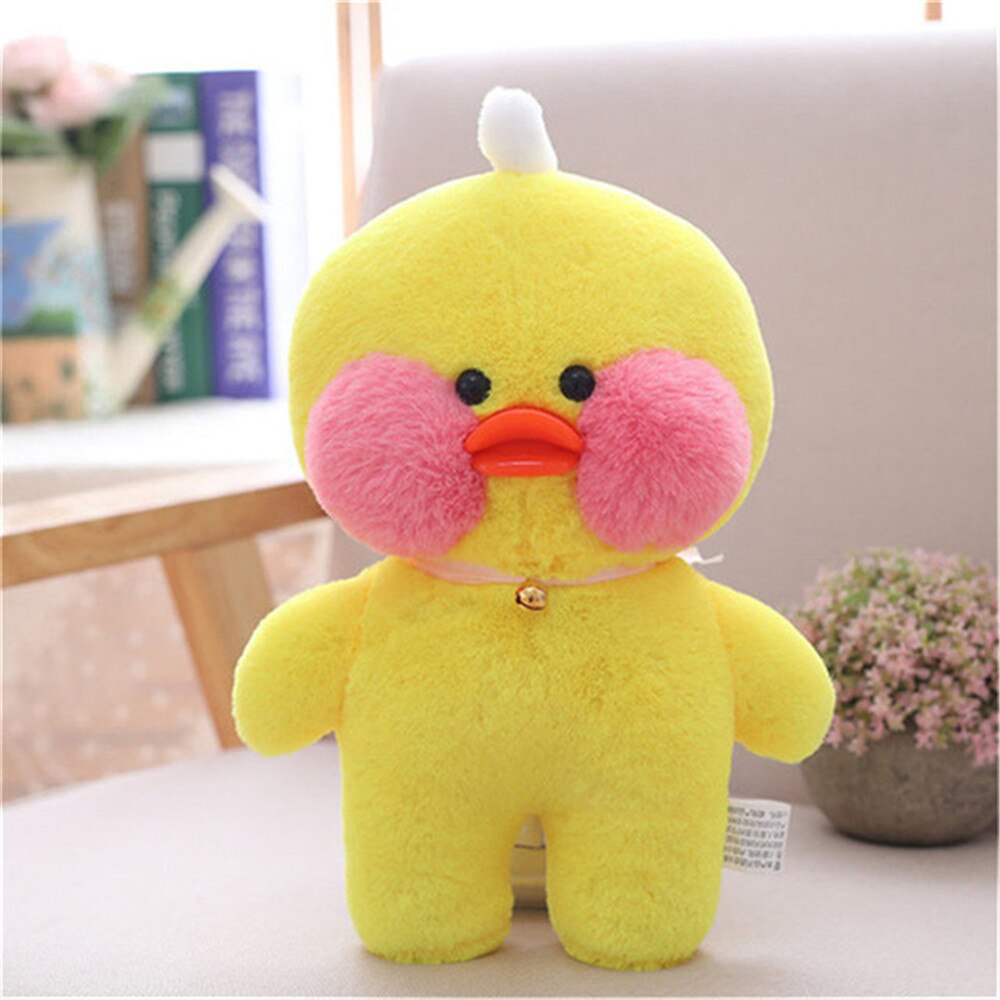 30cm Kawaii Soft Lovely Animal Pillow LaLafanfan Cafe Duck with Bells Plush Toys Stuffed Baby Doll 3 - Lalafanfan Shop