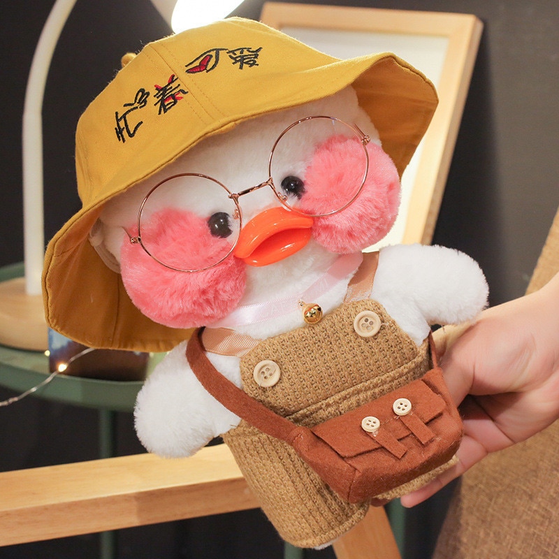 Hot Sale 30cm Cute LaLafanfan Cafe Duck Plush Toy Stuffed Soft Kawaii Duck Doll Animal Pillow 1 - Lalafanfan Shop
