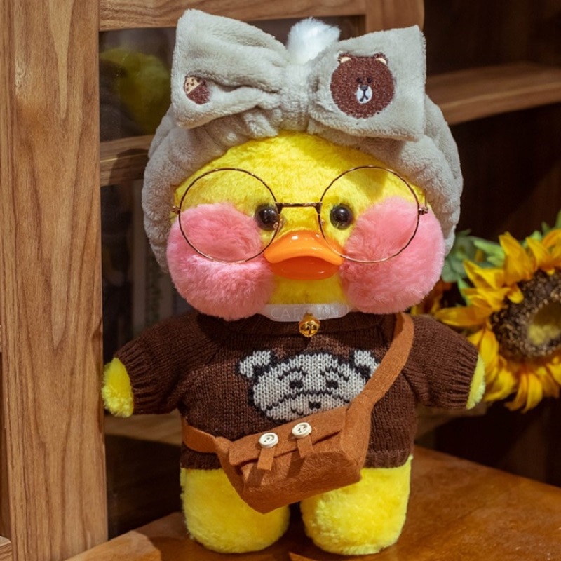 Hot Sale 30cm Cute LaLafanfan Cafe Duck Plush Toy Stuffed Soft Kawaii Duck Doll Animal Pillow 3 - Lalafanfan Shop