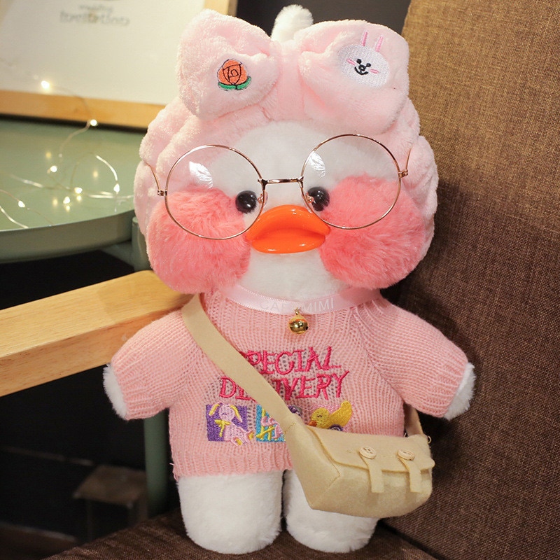 Hot Sale 30cm Cute LaLafanfan Cafe Duck Plush Toy Stuffed Soft Kawaii Duck Doll Animal Pillow 4 - Lalafanfan Shop