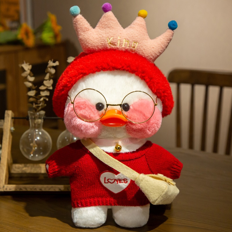Kawaii Cartoon LaLafanfan 30cm Cafe Duck Plush Toys Stuffed Soft Lovely Duck Doll Animal Pillow Birthday 3 - Lalafanfan Shop