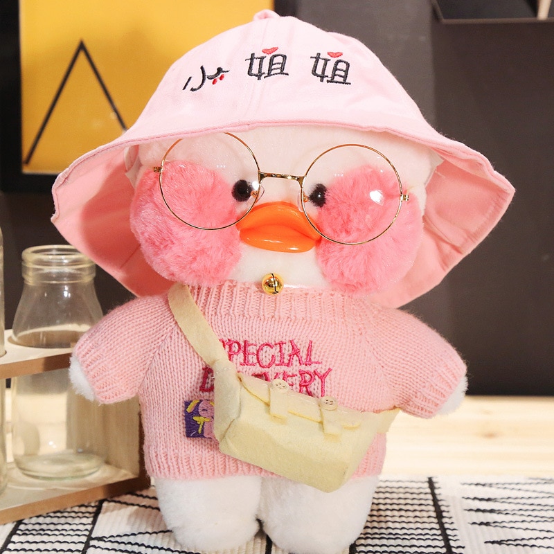 Kawaii Cartoon LaLafanfan 30cm Cafe Duck Plush Toys Stuffed Soft Lovely Duck Doll Animal Pillow Birthday 5 - Lalafanfan Shop