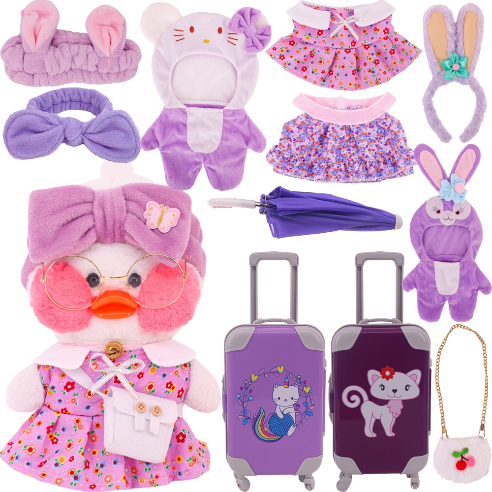 Kawaii Purple Duck Clothes Accessories lalafanfan Clothes Hat Skirt for 30 Cm Duck Animal Plush Stuffed - Lalafanfan Shop